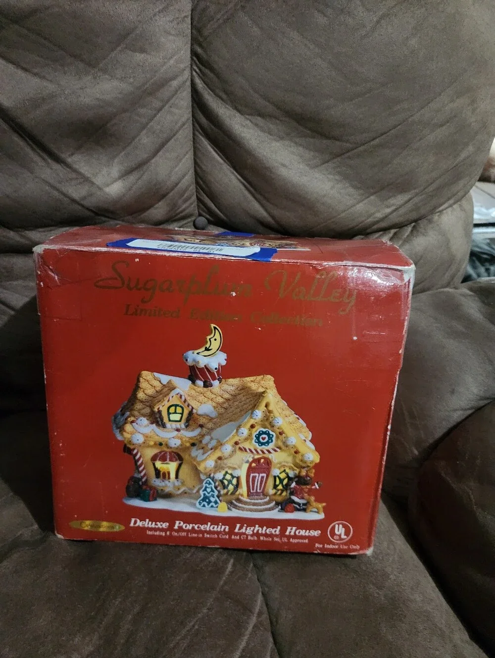 Sugar Plum Valley Gingerbread House Lighted Ceramic Limited Ed 8x7in Works 2001